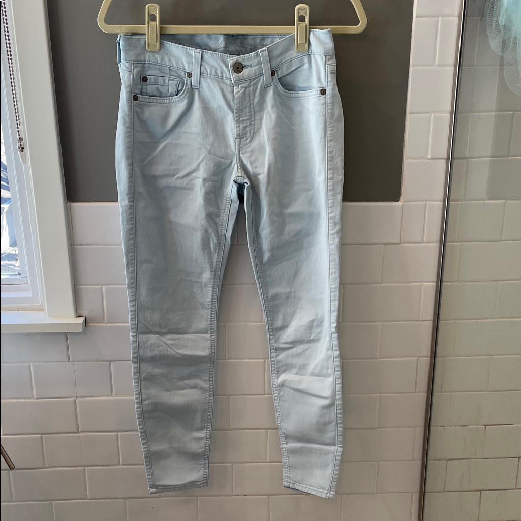 7 For All Mankind Light Wash Skinny Jeans